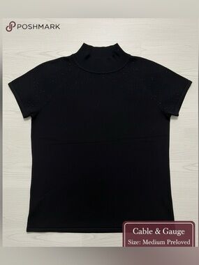 Cable & Gauge Black Short Sleeve Top
